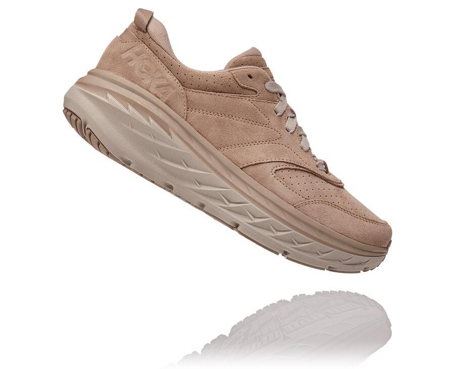 Hoka One One Mens Walking Shoes - Bondi L Suede - Grey - YTOK52940